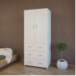 Wardrobe double door with 3 drawers